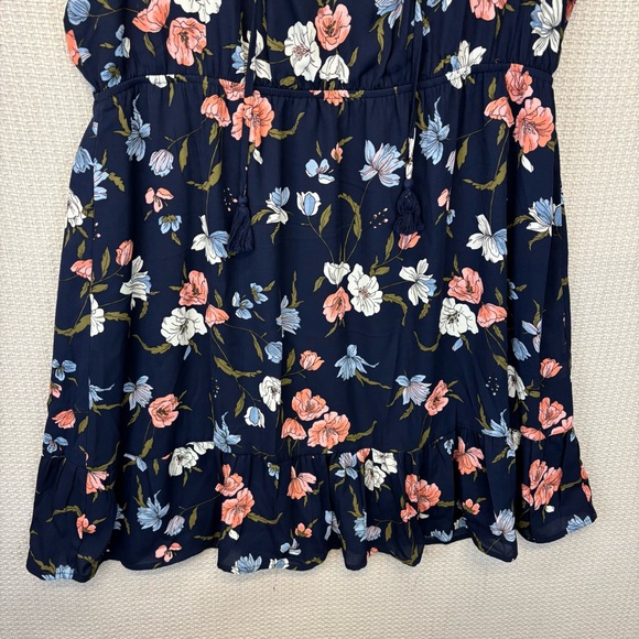 NWT Les Serein Women’s Clio Flutter Sleeve Floral Print A-Line Dress Blue XL - Picture 5 of 9